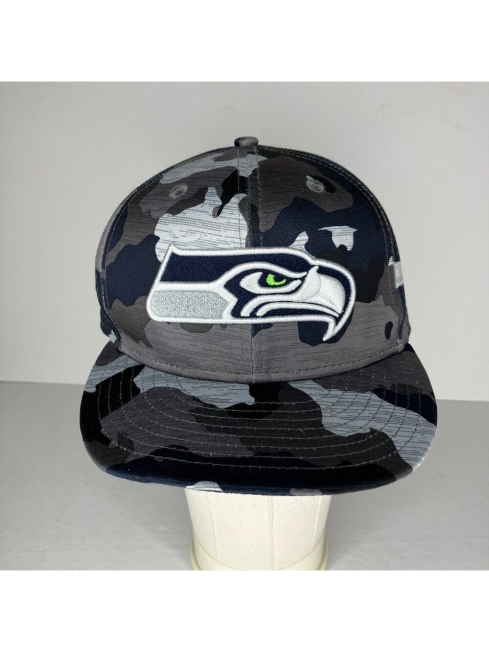 Seattle Seahawks Hat New Era 9FIFTY Men's M/L Blue Gray Camo Snapback NFL Cap